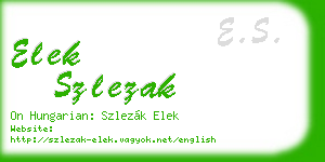 elek szlezak business card